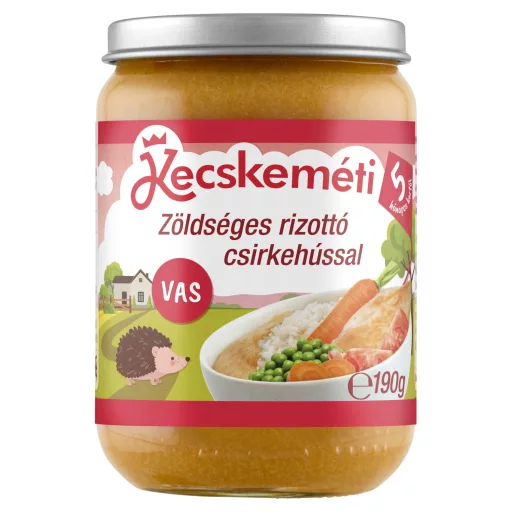 Kecskeméti zöldséges rizottó csirkehússal bébiétel 5 hónapos kortól 190 g