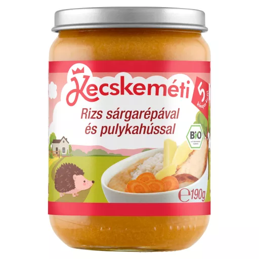 Kecskeméti bébiétel 190g rizs sárgarépával és pulykahússal bio 5hó+