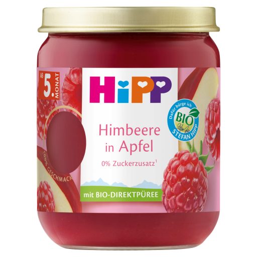 HiPP bio málna almában gyümölcskészítmény bébidesszert 5 hónapos kortól 160 g