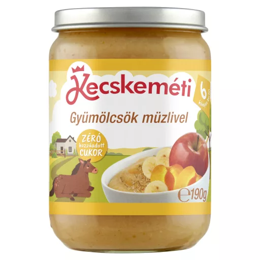 Kecskeméti gyümölcsök müzlivel bébidesszert 6 hónapos kortól 190 g