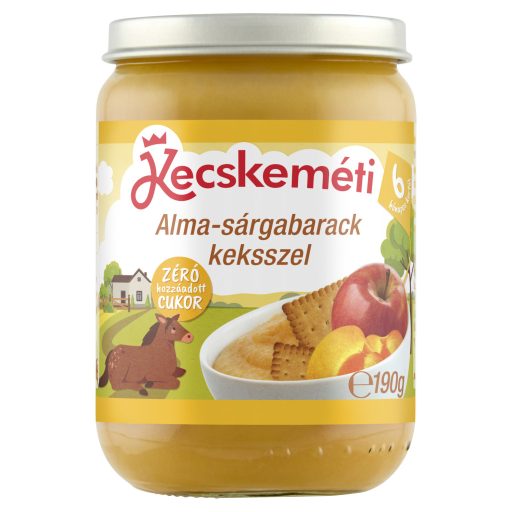 Kecskeméti alma-sárgabarack keksszel bébidesszert 6 hónapos kortól 190 g