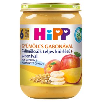   HiPP bio gyümölcsök teljes kiőrlésű gabonával bébidesszert 6 hónapos kortól 190 g