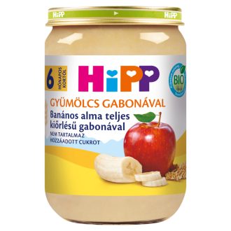   HiPP bio banános alma teljes kiőrlésű gabonával bébidesszert 6 hónapos kortól 190 g