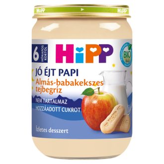   HiPP Jó Éjt Papi BIO almás-babakekszes tejbegríz bébidesszert 6 hónapos kortól 190 g