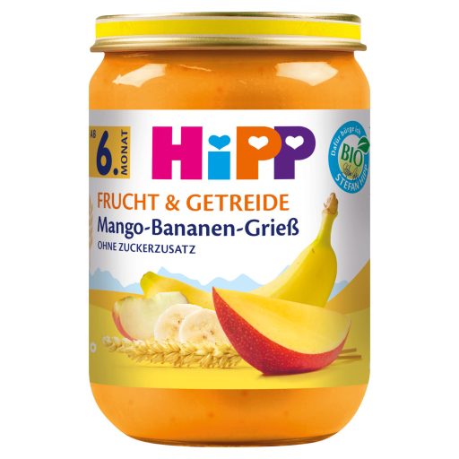 HiPP bio mangós-bananos gríz bébidesszert 6 hónapos kortól 90 g