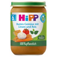   HiPP bio zöldségek lencsével, zöldséggel és rizzsel bébiétel 6 hónapos kortól 190 g