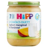   HiPP Gyümölcs Duett BIO joghurt mangóval és banánnal bébidesszert 7 hónapos kortól 160 g