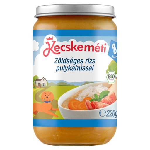 Kecskeméti bébiétel 220g zöldséges rizs pulykahússal bio 8hó+