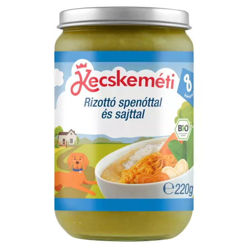 Kecskeméti bio rizottó spenóttal és sajttal bébiétel 8 hónapos kortól 220 g