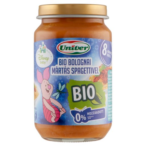 Univer bio bolognai mártás spagettivel bébiétel 8 hónapos kortól 163 g