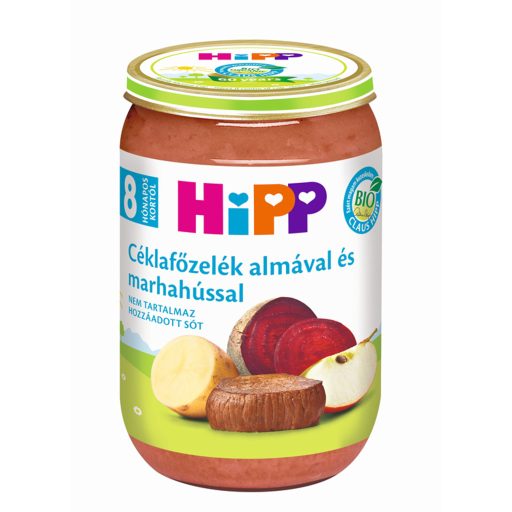 HiPP BIO céklafőzelék almával és marhahússal bébiétel 8 hónapos kortól 220 g
