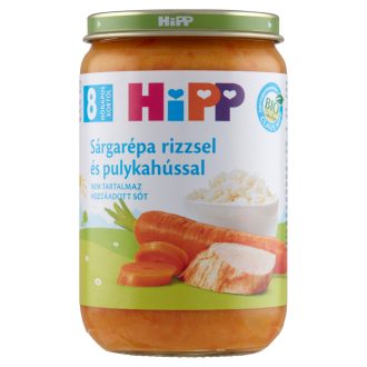   HiPP BIO sárgarépa rizzsel és pulykahússal bébiétel 8 hónapos kortól 220 g