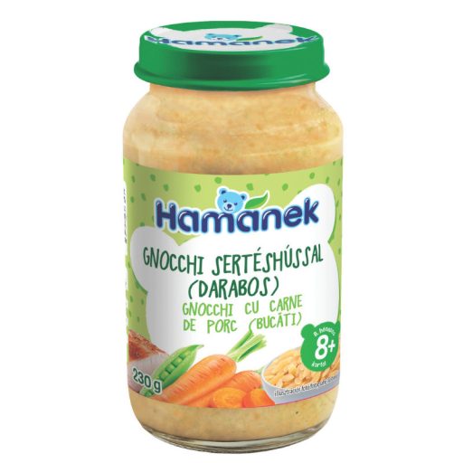 Hamánek bébiétel 230g gnocchi sertéshús darabokkal menü 8hó+