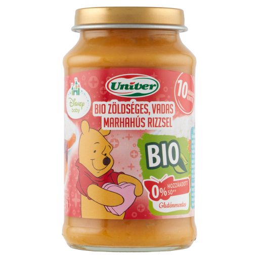 Univer bio zöldséges, vadas marhahús rizzsel bébiétel, 10 hónapos kortól 220 g