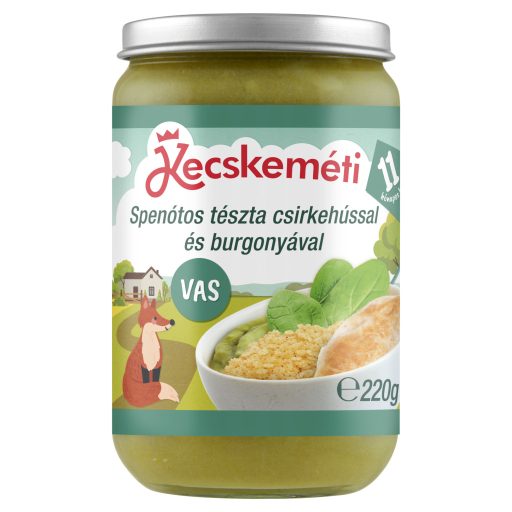 Kecskeméti spenótos tészta csirkehússal bébiétel 11 hónapos kortól 220 g