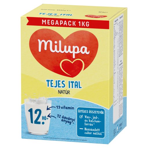 Milupa natúr tejes ital tejalapú anyatej-kiegészítő tápszer 12. hó+ 2 x 500 g (1000 g)