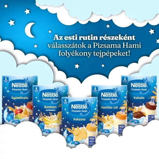 Nestlé Pizsama Hami UHT kekszes folyékony gabonás bébiétel 6 hónapos kortól 2 x 200 ml (400 ml)