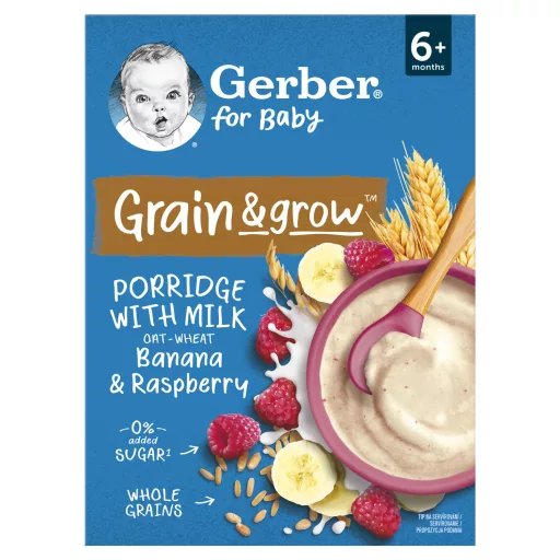 Gerber banános málnás tejpép, 6 hónapos kortól 200 g