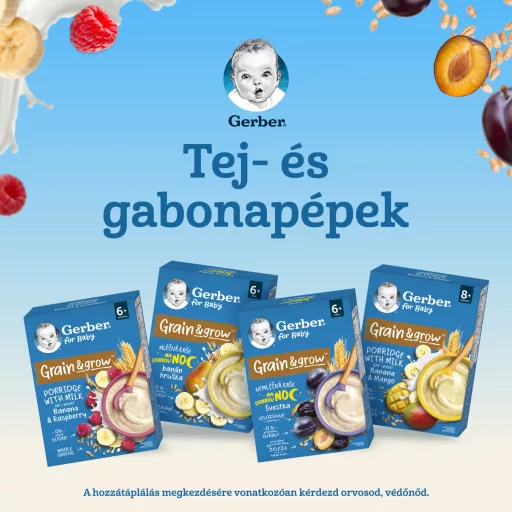 Gerber banános málnás tejpép, 6 hónapos kortól 200 g