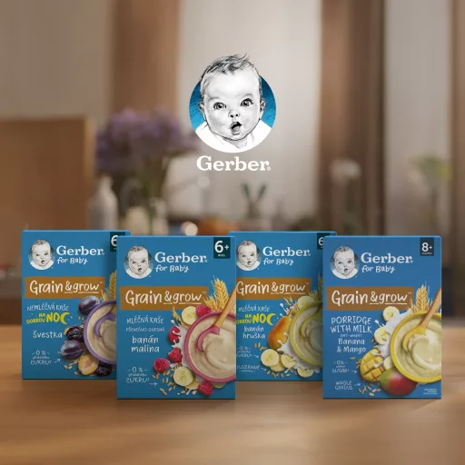 Gerber banános málnás tejpép, 6 hónapos kortól 200 g