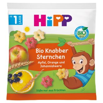   HiPP Gyümölcsös Csillagok bio puffasztott gabonás termék kisgyermekeknek 1-3 éves korig 30 g