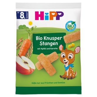   HiPP bio ropogós rudak almával és sárgarépával 8 hónapos kortól 30 g