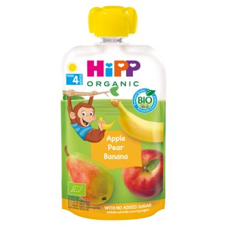   HiPP HiPPiS BIO alma-körte-banán gyümölcspép 4 hónapos kortól 100 g