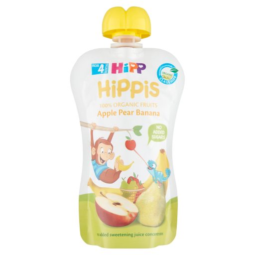 HiPP HiPPiS BIO alma-körte-banán gyümölcspép 4 hónapos kortól 100 g