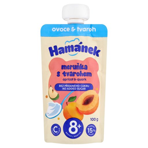 Hamánek bébi desszert 100g alma sárgabarack túró tasakos 6hó+