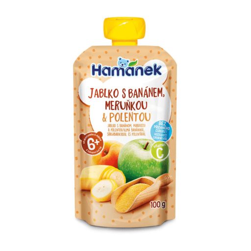 Hamanek desszert alma banán sárgabarack polenta 100g 6 hó