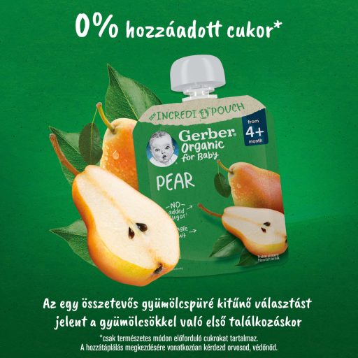 Gerber bio körte gyümölcspüré, 4 hónapos kortól 80 g
