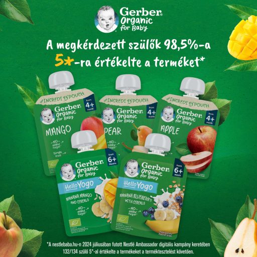 Gerber bio alma gyümölcspüré, 4 hónapos kortól 80 g
