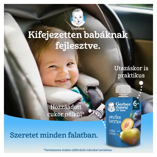 Gerber körte-szilva gyümölcspüré, 6 hónapos kortól 90 g