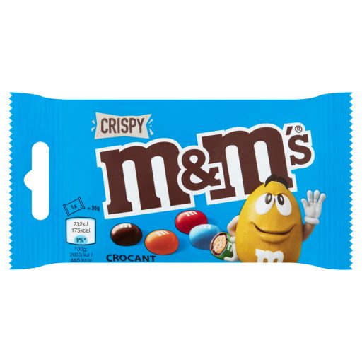 M&M's Crispy tejcsokoládés drazsé cukorbevonattal és ropogós rizzsel a közepén 36 g