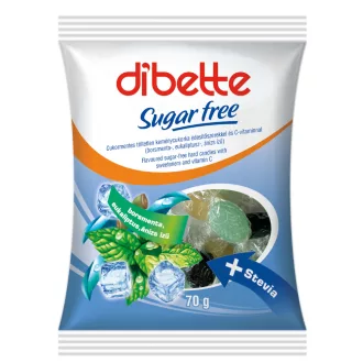   Dibette Wellness cukorka 70g vegyes mentolízű édesítőszerekkel
