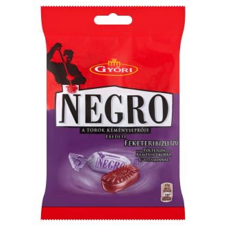   Győri Negro feketeribizli ízű töltetlen keménycukorka C-vitaminnal 79 g