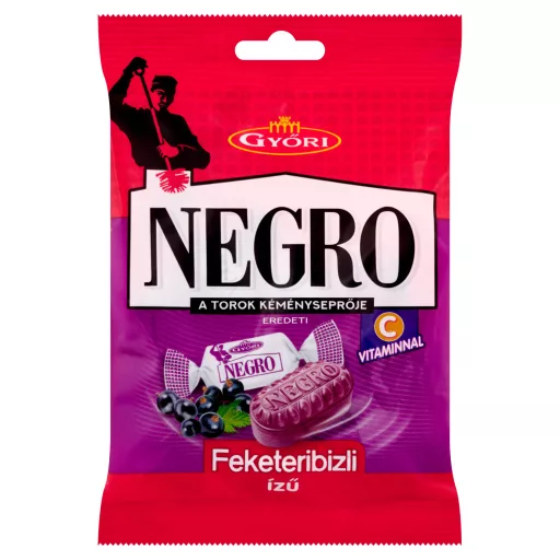 Negro töltetlen keménycukorka 63g feketeribizlis