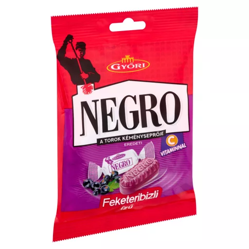 Negro töltetlen keménycukorka 63g feketeribizlis