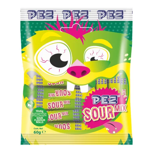 PEZ szőlőcukor 10x6g rolni sour mix