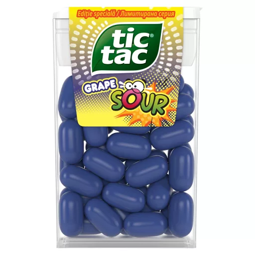 Tic Tac Grape Sour szőlőízű savanyú cukordrazsé 18 g