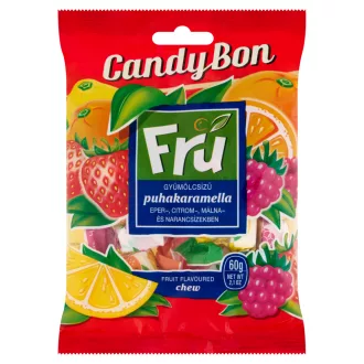   Candy Bon Fru gyümölcsízű puhakaramella eper-, citrom-, málna- és narancs ízekben 60 g