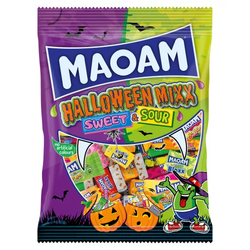 Maoam Halloween Mixx Sweet & Sour olvadó rágóbonbon keverék részben kóla ízesítéssel 300 g