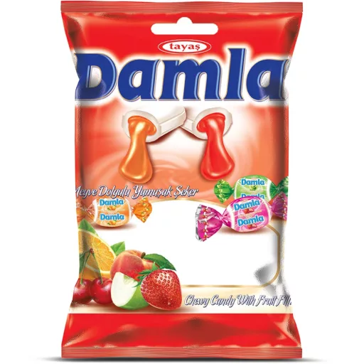 Damla cukor 250g gyümölcs ízű töltött puha karamella mix