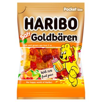   Haribo Goldbären Saft gyümölcsízű gumicukorka gyümölcslével 85 g