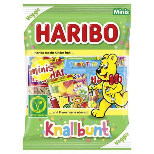 Haribo Knallbunt Minis vegyes, gyümölcs- és kólaízű gumicukorka 230 g