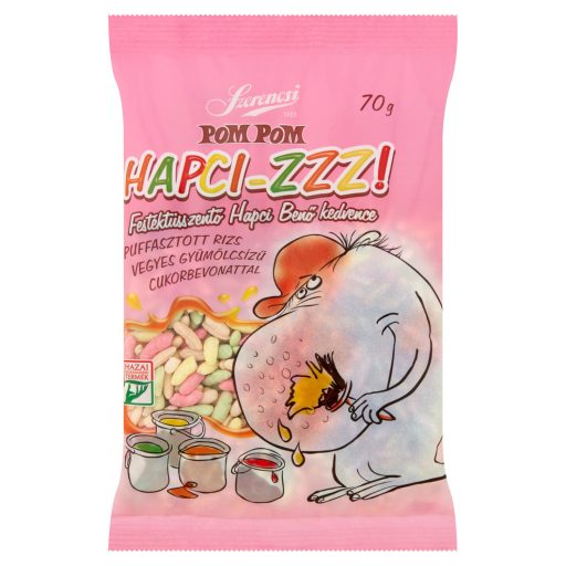 Pompom puffasztott rizs 70g Hapzi-ZZZ!!! cukorbevonattal