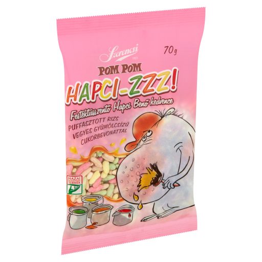 Pompom puffasztott rizs 70g Hapzi-ZZZ!!! cukorbevonattal