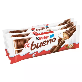   Kinder Bueno tejcsokoládéval bevont ostya tejes-mogyorós krémmel töltve 3 x 43 g