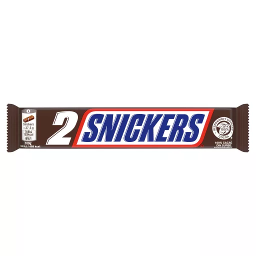 Snickers karamellás földimogyorós krémes szelet földimogyoró darabokkal 2 x 37,5 g (75 g)