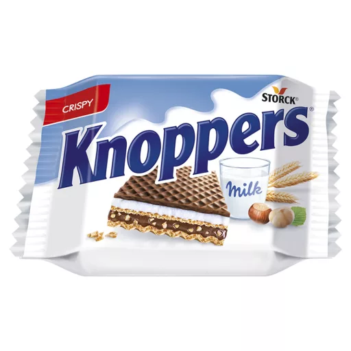 Knoppers tejes-mogyorós töltött ostya kakaós tejbevonóval félig mártva 25 g